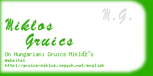 miklos gruics business card